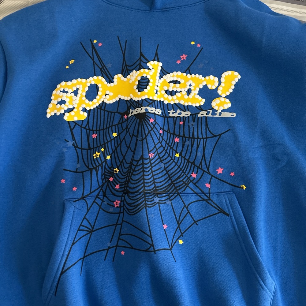 Blue Sp5der Worldwide hoodie